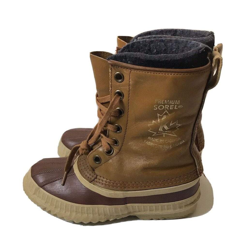 Vintage Sorel Kaufman Women 5 Winter Boots Waterproof Leather Rubber Canada